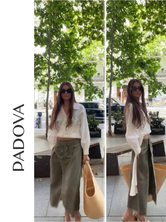 Padova linen skirt lluvia de orquídeas with pockets. size Medium10. Summer skirt